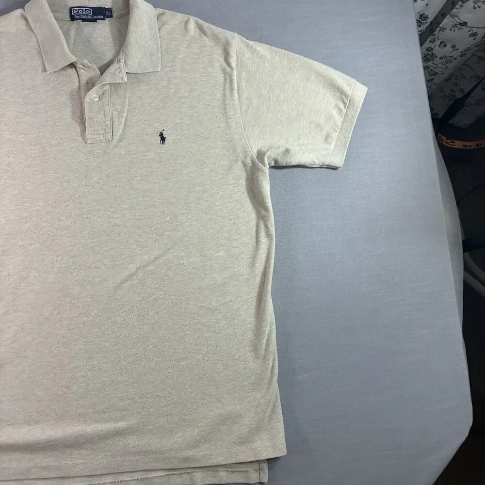 Polo Ralph Lauren Classic Polo Shirt Men’s XL Beige Short Sleeve